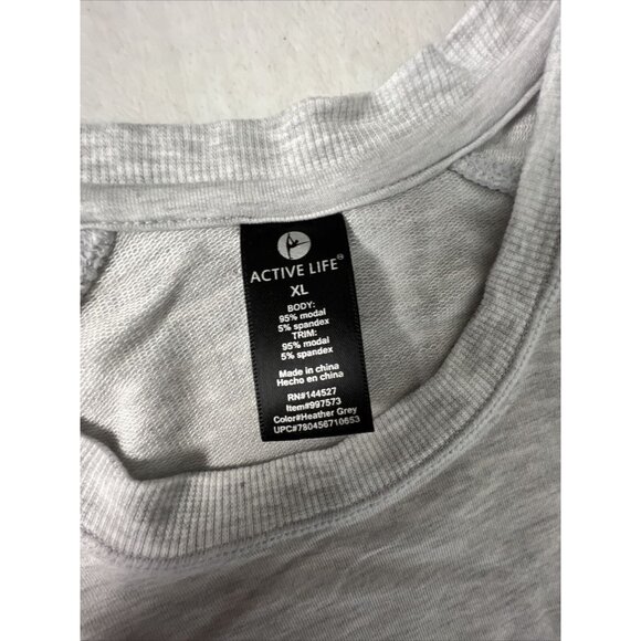 Active Life Dress Gray Sweatshirt Shift Dress Long Sleeve XL - Picture 6 of 6